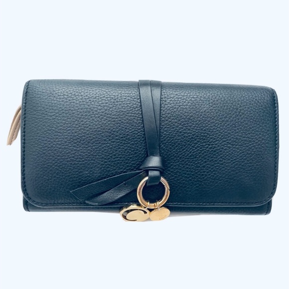 Chloe Handbags - SEE BY CHLOÉ Alphabet Continental wallet, black calfskin, gold tone charms